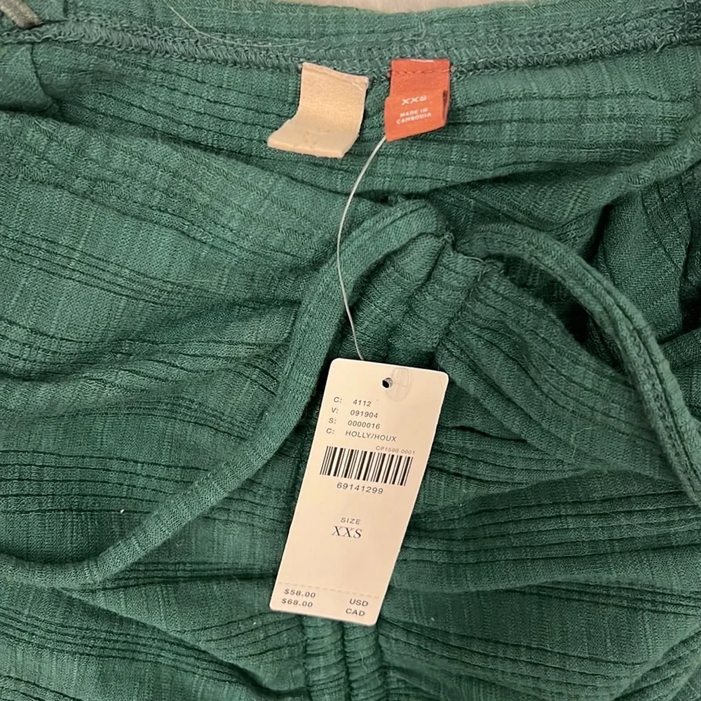 NWT Anthropologie Pilcro Ruched Ribbed Halter Top - Green - size XXS - Picture 11 of 14